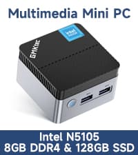 GMKtec Mini PC N150, G3 Plus Intel Twin Lake N150 (3.4GHz), 8GB DDR4 RAM 256GB PCIe M.2 SSD, Desktop Computer 4K Dual HDMI/USB3.2/WiFi 6/BT5.2/2.5G RJ45