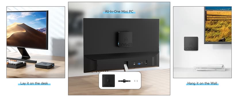 Bmax Mini PC B1 Pro Intel Gemini Lake N4000 (Up to 2.6GHz), 8GB LPDDR4 128GB eMMC Support M.2 SSD Expansion (512GB/2TB), 4K Dual Display 2.4G/5G WiFi & BT4.2 Mini Desktop Computer for Home/Office