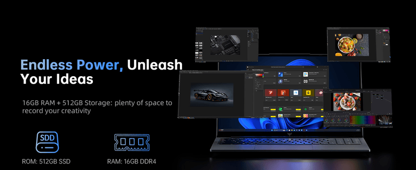 ACEMAGIC 15.6 Inch Laptop with Windows 11, 16GB DDR4 RAM 512GB M.2 2280 SSD,Intel N N97 Quad-Core Processor, WiFi,Bluetooth,Webcam,Portable Laptops Computer for Office Student Business Entertainment