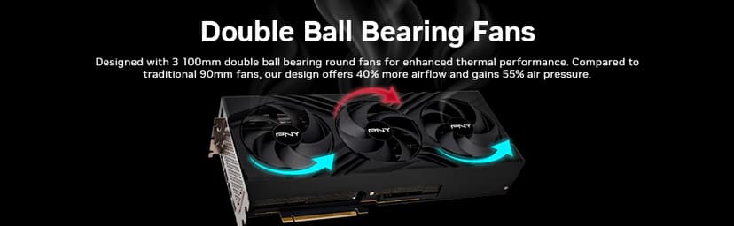 PNY GeForce RTX™ 4090 24GB Verto™ Triple Fan Graphics Card DLSS 3 (384-bit PCIe 4.0, GDDR6X, Supports 4k, Anti-Sag Bracket, HDMI/DisplayPort)