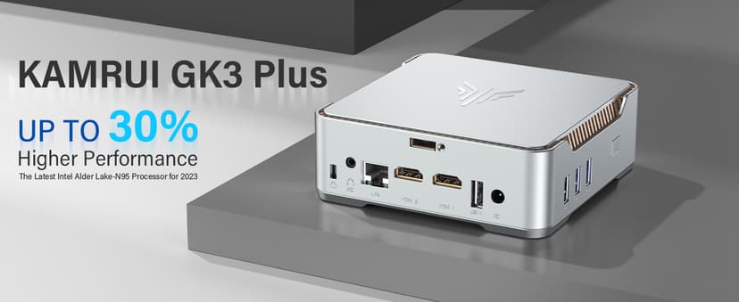KAMRUI GK3Plus Mini PC, 16GB RAM 512GB M.2 SSD Mini Computers,12th Gen Alder Lake N95 (up to 3.4GHz) Micro PC, 2.5''SSD, Gigabit Ethernet,4K UHD,WiFi,BT,VESA/Home/Business Small pc