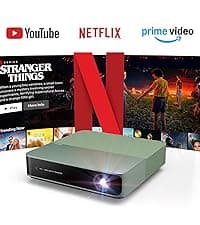 WEMAX Dice Outdoor Portable Projector, 3 Hours Battery, 700 ANSI Lumens Native 1080p, 4K Mini Movie Projector, Mobile Theater, WiFi Bluetooth HDMI USB, Dolby Audio DTS-HD, Auto Focus, Auto Keystone