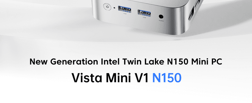 ACEMAGIC Vista Mini V1 Mini PC, Twin Lake N150, 16GB DDR4 RAM 1TB SSD Mini Computers, 11 Pro Desktop 4K Dual Display, WiFi/Bluetooth, for Home Office Business, up to 3.6 GHz(Beat N100/N95)