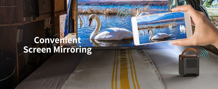 WEMAX Dice Outdoor Portable Projector, 3 Hours Battery, 700 ANSI Lumens Native 1080p, 4K Mini Movie Projector, Mobile Theater, WiFi Bluetooth HDMI USB, Dolby Audio DTS-HD, Auto Focus, Auto Keystone