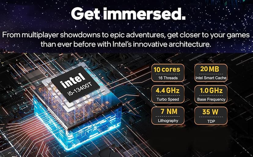 Lenovo ThinkCentre M70q Gen 4 MFF Tiny 1L Mini Business Desktop Computer, 13th Gen Intel 10-Core i5-13400T (Beat i7-12700T), 32GB DDR4 RAM, 1TB PCIe SSD, WiFi 6, RJ45, HDMI, Windows 11 Pro, AZ-XUT