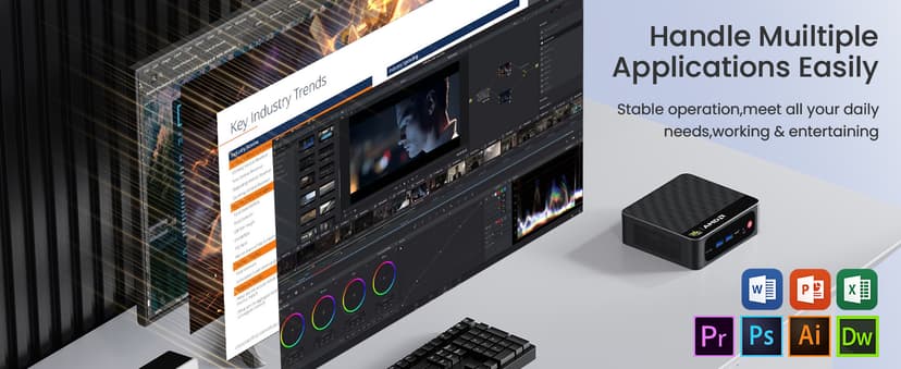 Beelink Mini PC, AMD Ryzen 7 6800U(up to 4.7GHz), 32GB LPDDR5 1TB PCIe4.0, Radeon 680M Graphics Triple 4K Display, Wi-Fi 6/BT5.2, Office Mini Desktop Computer