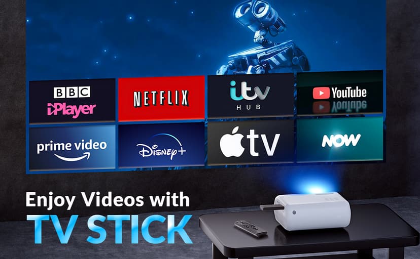 Mini Projector, CLOKOWE 2024 Upgraded Portable Projector with 9000 Lux and Full HD 1080P, Movie Projector Compatible with iOS/Android Phone/Tablet/Laptop/PC/TV Stick/Box/USB Drive/Game Console