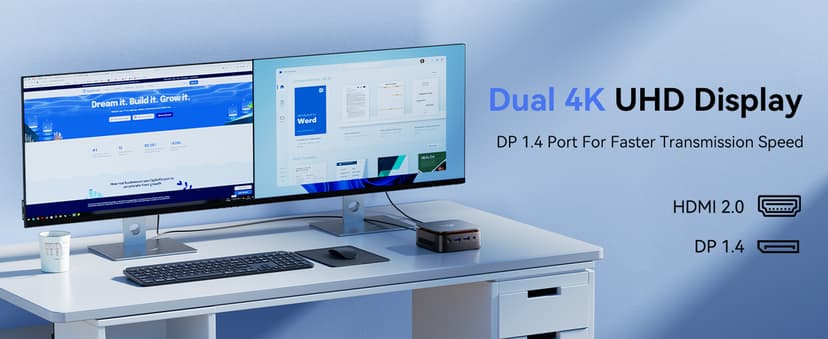 KAMRUI Mini PC, 16GB DDR4 RAM 512GB M.2 SSD, Mini Computer Intel Twin Lake N150 (Upgraded N100, 4 Cores, up to 3.6GHz), Desktop Computer Dual 4K, Ethernet, WiFi, Bluetooth for Business, Office, Home