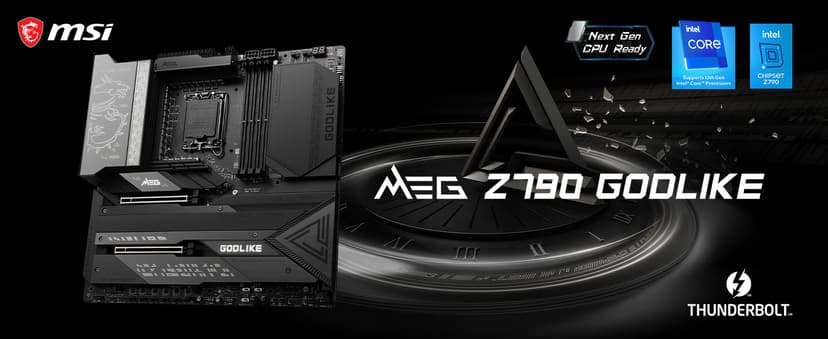 MSI MEG Z790 GODLIKE Gaming Motherboard (Supports 12th/13th/ 14th Gen Intel Processors, LGA 1700, DDR5, PCIe 5.0, M.2, 10Gbps LAN, USB 3.2 Gen2, Wi-Fi 6E, Bluetooth 5.3, Thunderbolt, E-ATX)