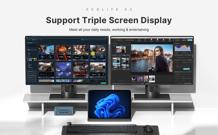 E2 Mini PC Ryzen 5 3550H, 16GB DDR4, 512GB SSD, Equipped 11 Pro Desktop Computers, WiFi 5 BT 5.2