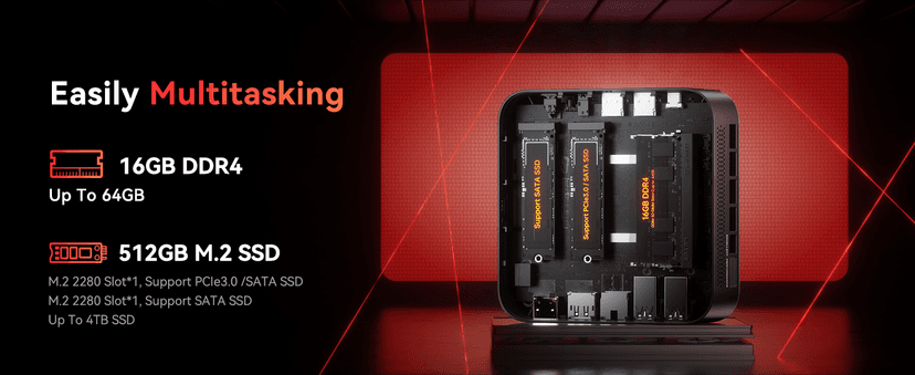 KAMRUI Mini Gaming PC, E3B 16GB RAM 512GB SSD Mini PC AMD Ryzen 5 7430U Micro Desktop Computers (Max 4.3GHz,6C/12T, Beat 5650U), Small Computer Support WiFi 6, BT5.2, Triple Display for Office Home