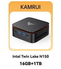KAMRUI Mini PC Computer, Intel Processor N97 (up to 3.6 GHz), 16GB DDR4 RAM 256GB M.2 SSD, Mini Desktop Computer Support Dual 4K, WiFi, Bluetooth, Ethernet, HTPC for Business, Education, Home