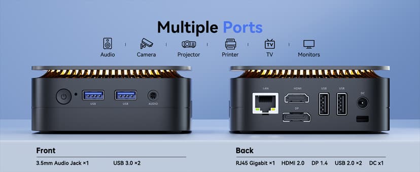 KAMRUI Mini PC, 16GB DDR4 RAM 512GB M.2 SSD, Mini Computer Intel Twin Lake N150 (Upgraded N100, 4 Cores, up to 3.6GHz), Desktop Computer Dual 4K, Ethernet, WiFi, Bluetooth for Business, Office, Home