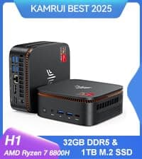 KAMRUI GK3Plus Mini PC, 16GB RAM 512GB M.2 SSD Mini Computers,12th Gen Alder Lake N95 (up to 3.4GHz) Micro PC, 2.5''SSD, Gigabit Ethernet,4K UHD,WiFi,BT,VESA/Home/Business Small pc