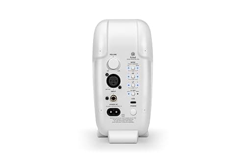 IK Multimedia Premium Version iLoud Micro Monitor Pro White (Pair) 50 Watt Portable & Powerful Reference Studio Monitor, Class D High-Efficiency Amplifier, Custom-Made Drivers for Music Mixing