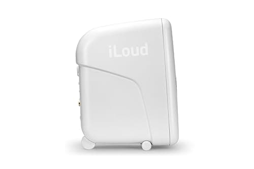 IK Multimedia Premium Version iLoud Micro Monitor Pro White (Pair) 50 Watt Portable & Powerful Reference Studio Monitor, Class D High-Efficiency Amplifier, Custom-Made Drivers for Music Mixing