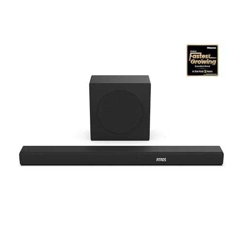 Hisense AX3100Q 3.1Ch Sound Bar with Wireless Subwoofer, Dolby Atmos, DTS:X, Bluetooth 5.3, Roku TV Ready, HDMI/AUX/ARC/Optical/USB, EzPlay, Ez UP, 7 EQ Modes