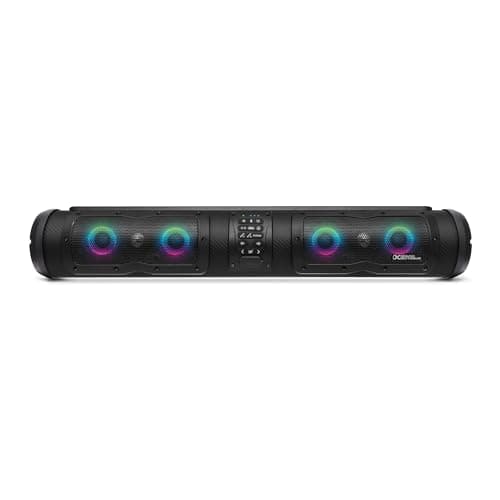 by ECOXGEAR SE28R Elite 500-Watt Amplified Powersports 8 Speaker Bluetooth LED Backlit Soundbar Waterproof Dirtproof with Standard Mounting Bracket