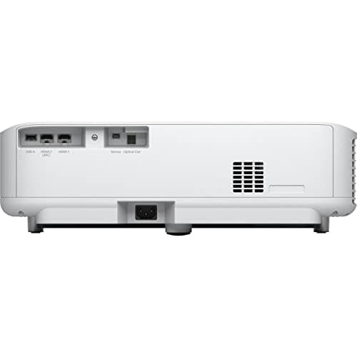 Epson EpiqVision Ultra Short Throw LS300 3LCD Smart Laser Projector, 3600 Lumens Color & White Brightness, HDR, Android TV, Yamaha Speakers, Bluetooth, Sports, Gaming, Movies - White (Renewed)