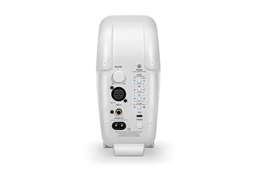 IK Multimedia Premium Version iLoud Micro Monitor Pro White (Pair) 50 Watt Portable & Powerful Reference Studio Monitor, Class D High-Efficiency Amplifier, Custom-Made Drivers for Music Mixing