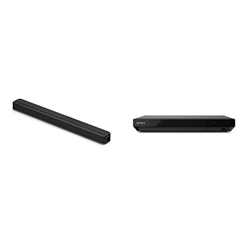 Sony HTX8500 2.1ch Dolby Atmos/DTS:X Soundbar with Built-in subwoofer, Black & UBP- X700M 4K Ultra HD Home Theater Streaming Blu-ray™ Player with HDMI Cable