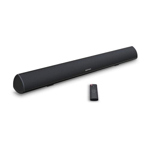 BESTISAN Soundbar, TV Sound Bar with Wired HDMI and Wireless Bluetooth 5.0 Home Theater System (28 Inch, Enhanced Bass Technology, 3-Inch Drivers, Bass Adjustable, Wall Mountable, DSP)