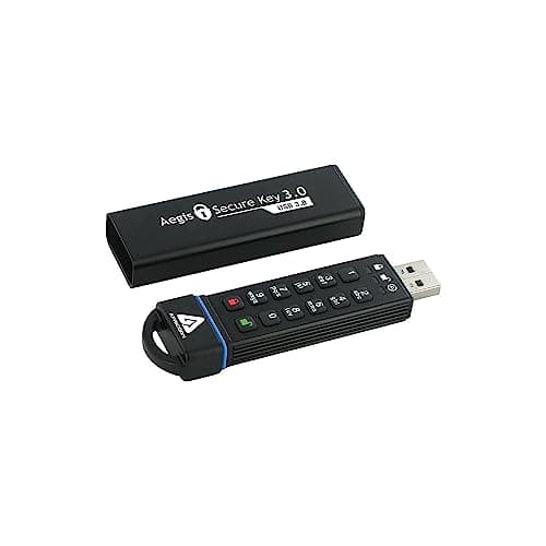 Apricorn 480GB Aegis Secure Key FIPS 140-2 Level 3 Validated 256-bit Encryption USB 3.0 Flash Drive (ASK3-480GB)