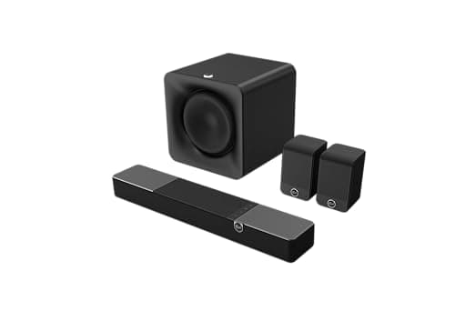 Klipsch Flexus Sound System: CORE 100 2.1 Channel Sound Bar, 10" SUB 100 Subwoofer and SURR 100 Surround Sound Speakers, Powered by Onkyo with Bluetooth, Dolby Atmos and Custom Tuned Bass - Black