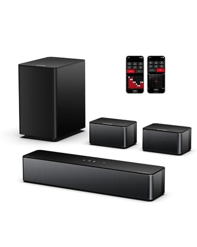 ULTIMEA 5.1 Sound Bar for Smart TV, with Dolby Atmos, 410W Peak Power, Surround Sound System for TV, Wireless Subwoofer Bass Boost, Surround Adjustable, APP Control, Poseidon D60(New 2025 Model)