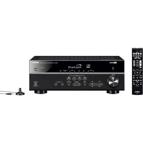 Yamaha Audio YHT-4950U 4K Ultra HD 5.1-Channel Home Theater System with 8" 50W RMS Powered Subwoofer Speakers, True Surround Sound, AV Receiver and Bluetooth Music Streaming Bundle with Accessories