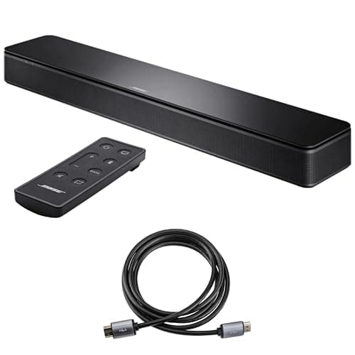 Bose TV Speaker - Soundbar for TV with Bluetooth and HDMI-ARC Connectivity, Black, Includes Remote Control and H&A High-Speed HDMI Cable