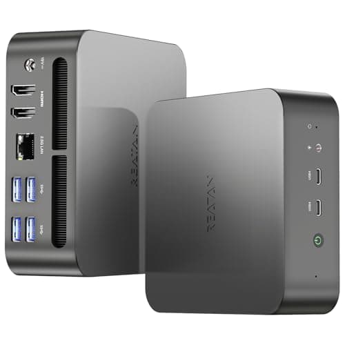 Reatan Mini Gaming PC AMD Ryzen 9 7940HS(up to 5.2GHz) 32GB DDR5 1TB SSD 5600 MHz RAM, Mini Computers, Radeon 780M Graphics,Quad Display 2.5Gbps LAN,HDMI 2.1, 8K USB 4.0 Wi-Fi 6E/BT5.3