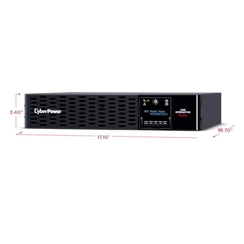 CyberPower PR3000RT2UCN Smart App Sinewave UPS System, 3000VA/3000W, 8 Outlets, 2U Rack/Tower, AVR, RMCARD205 Pre-Installed, Built-in cloud monitoring