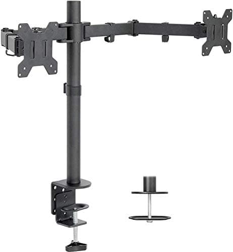 HP EliteDisplay E24 G4 24 Inch IPS LED Backlit Monitor 2-Pack Bundle with FHD 1920 x 1080, Blue Light Filter, HDMI, VGA, DisplayPort, Fully Adjustable Desk Mount Monitor Stand