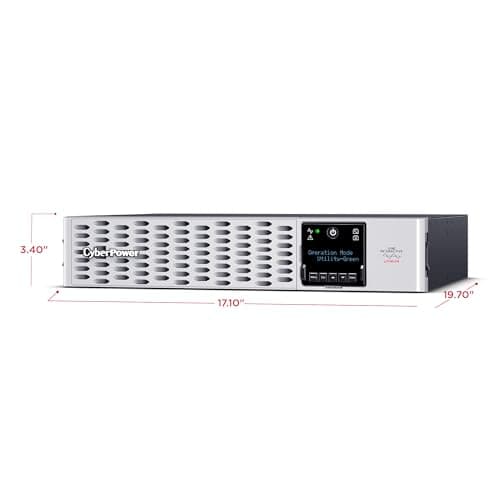 CyberPower PRL1500RT2UC Smart App Sinewave UPS System, 1500VA/1500W, 8 Outlets, 2U Rack/Tower, AVR, Lithium