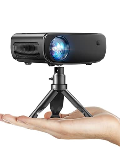 WiFi Projector for iPhone, ELEPHAS 2024 Upgraded Mini Projector with Tripod & Carry Bag, Full HD 1080P Supported, 200" Display Portable Projector, Compatible with iOS/Android/Windows/TV Stick/HDMI/USB