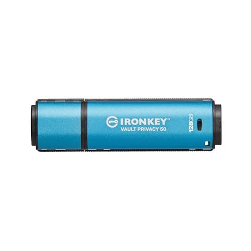 Kingston IronKey Vault Privacy 50 128GB Encrypted USB | FIPS 197 | AES-256bit | BadUSB Attack Protection | Multi-Password Options | IKVP50/128GB