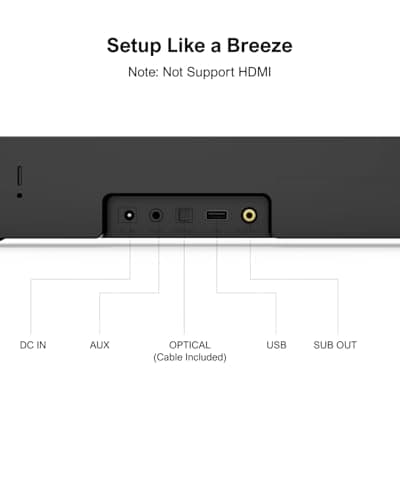ULTIMEA 2.1ch Mini Sound Bar for TV, Built-in Subwoofer, APP Control, Peak Power 120W, All-in-one PC Sound bar for Game, Bluetooth 5.3 TV Sound Bar Speakers, Opt/AUX/Wall Mount, Solo B30 Pro