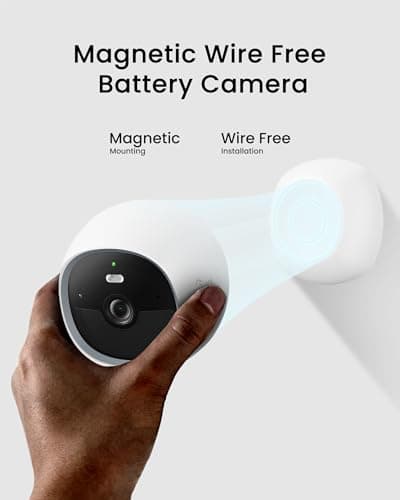 youkey S320 Magnetic Wire-Free Camera 2.5K QHD Security Camera with Dual Band WiFi 6, Built-in 8GB Storage, Colo Night Vision, Al Human Pet Detection, IP65, No Monthly Fees