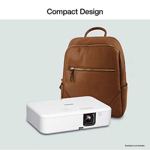 Epson EpiqVision Flex CO-FH02 Full HD 1080p Smart Streaming Portable Projector, 3-Chip 3LCD, 3,000 Lumen Color/White Brightness, Android TV, Bluetooth, 5W Speaker, Home Entertainment (Renewed)