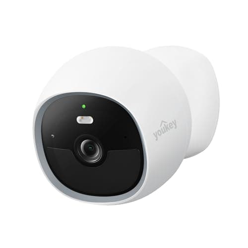 youkey S320 Magnetic Wire-Free Camera 2.5K QHD Security Camera with Dual Band WiFi 6, Built-in 8GB Storage, Colo Night Vision, Al Human Pet Detection, IP65, No Monthly Fees