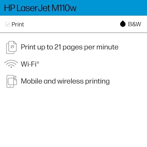 HP LaserJet M110w Wireless Black & White Printer, Print, Fast speeds, Easy setup, Mobile printing, Best for small teams