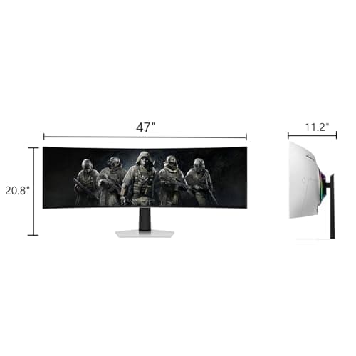SAMSUNG Odyssey OLED G9 Curved Gaming Monitor - 49" Dual QHD (5120x1440) - 144Hz - 32:9-0.03ms GTG - HDR10+ Gaming - DisplayHDR True Black 400 - AMD FreeSync Premium Pro - Flicker Free w/ICP Hub