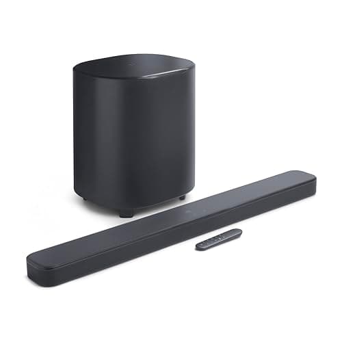 JBL Bar 500MK2-5.1 Channel soundbar System with Dolby Atmos®, MultiBeam™ 3.0 & PureVoice 2.0, 750W with 10" Sub, Easy Sound Calibration, and Works with Voice Assistant-Enabled Speakers (Black)