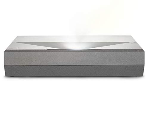 Optoma CinemaX P2 White Smart 4K UHD Laser Projector for Home Theater | 3000 Lumens Superior Image with Laser & 6-Segment Color Wheel | Ultra-Short Throw | Built-In Soundbar | Works w/ Alexa & Google