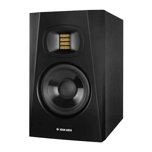 Adam Audio T5V 5-Inch Powered Studio Monitor (2-Pack) Bundle with Isolation Pads, 1/4-Inch TRS to XLR Male to Male Balanced Cable (10-Feet, 2-Pack) and 25-Feet XLR Cable (6 Items)