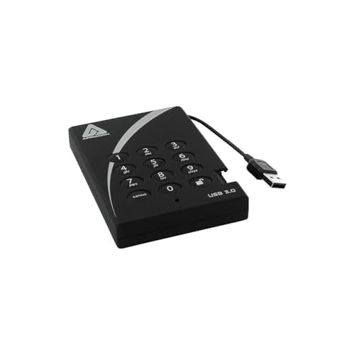 Apricorn 2TB Aegis Padlock USB 3.0 256-Bit AES XTS Hardware Encrypted Portable External Hard Drive (A25-3PL256-2000)