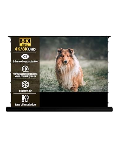 Fresnel Motorized Floor Rising Projector Screen for Long/Standard Shrow Projector,Ambient Light Rejecting Movie Screen for Home Theater,Projector Screen Motorized 4K/8K Ultra HD, Active 3D
