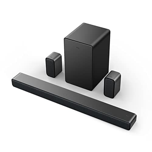 TCL 5.1ch Sound Bar with Wireless Subwoofer (Q6510, 2023 - Model), Dolby Audio, DTS Virtual:X, 430W, Built-in Center Channel Speaker, 2 Rear Surround Sound Speakers, Wall Mount/HDMI Cable (Renewed)