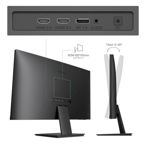KOORUI 27 Inch 4K UHD(3840 * 2160) Monitor IPS Ultra-Thin Computer Monitor with 95% DCI-P3, Freesync & G-sync, Displayport&HDMI, Audio Out, VESA Mountable, Tilt